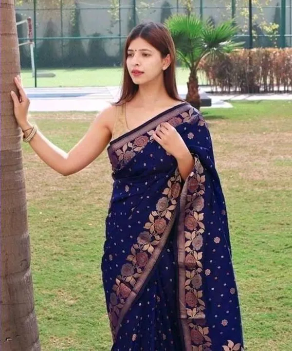 Dark_Blue_Ridhhi_Creation_Embellished_Banarasi_Jacquard_Saree